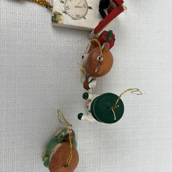 Lot Of 9 Vintage Christmas Ornaments- Bradford Mice - Bears Angels Clock Snowman - Picture 13 of 16